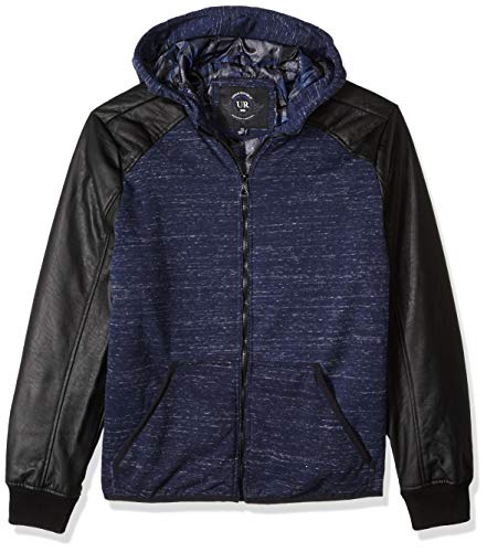 Urban Republic Mens Melange Jersey Jacket, Blue, XL