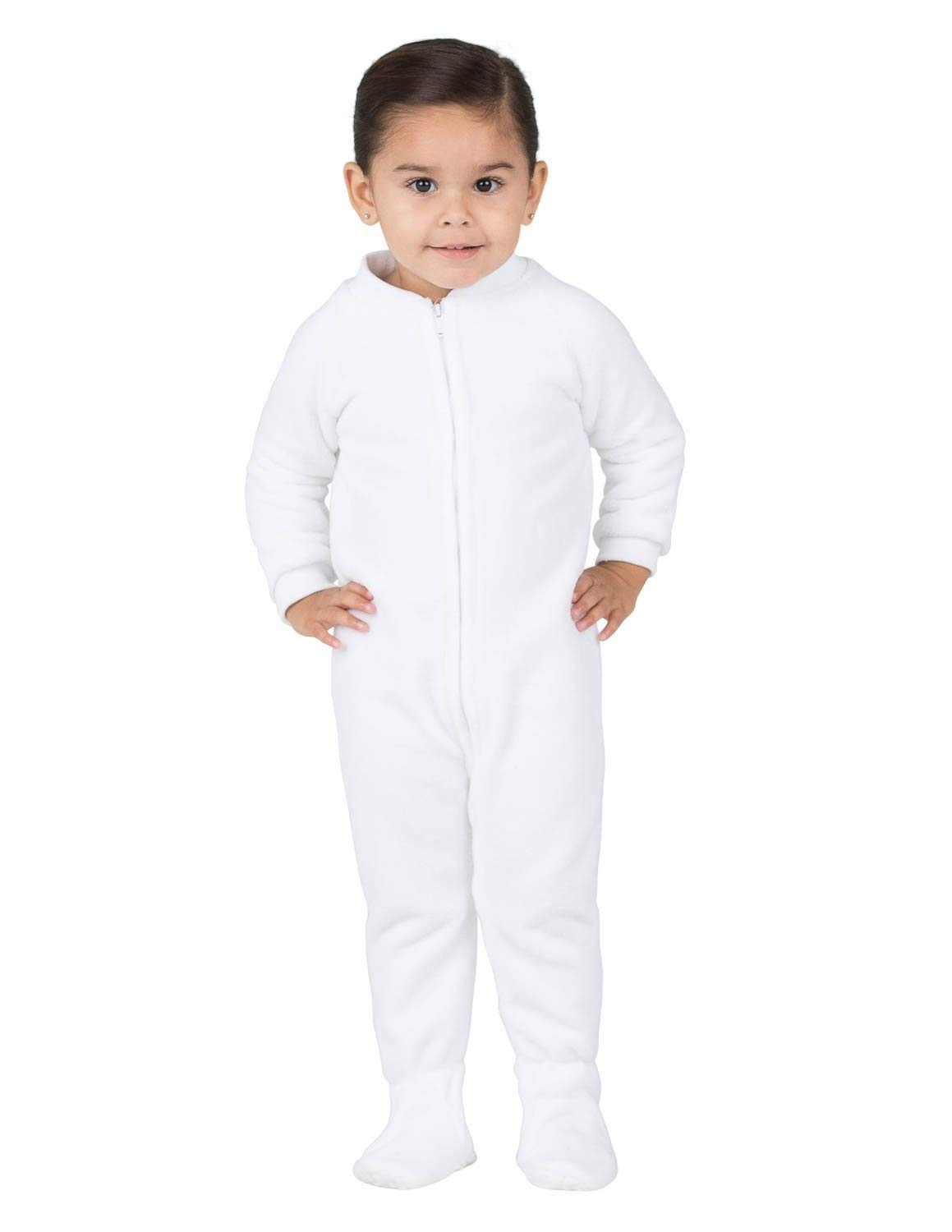 Footed Pajamas - In The Clouds Infant Chenille One Piece Infant - Small (Fits 0-3mos.) White