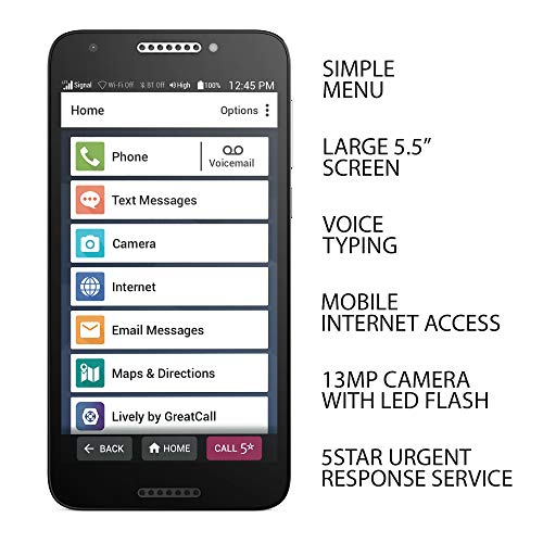 Jitterbug-Smart2-No-Contract-Easy-to-use-Smartphone-for-Seniors-by-GreatCallBlack