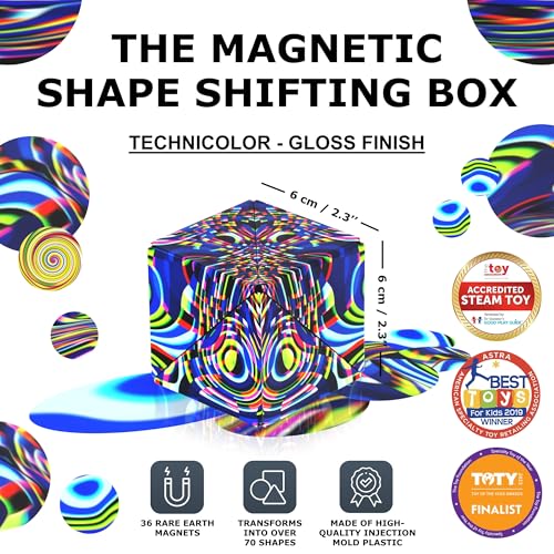 Image of Shashibo DODECA Magnetic Puzzle Cube, Sensory Fidget Toy for Adults & Kids, Stress Relief Fidget Toy for All Ages, Cool Fidget Toys for Desk, Shape Shifting Box, 100+ Possible Shapes
