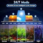 AQQA LED Aquarium Light 30W for 18-24 Inch Fish Tank, 24/7 Mode&DIY Mode Full Spectrum Fish Tank Light, IP68 Waterproof High Lumen Aquarium Plant Light, Adjustable Brightness/Timer, Memory Function