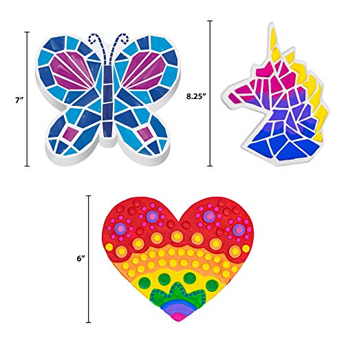 Image of Creative Roots Paint Your Own Stepping Stones Multipack with Butterfly, Unicorn, & Heart, 3 Ceramic Stepping Stones (7 Inch Each), 18 Acrylic Paints, 3 Paintbrushes, Ages 8+