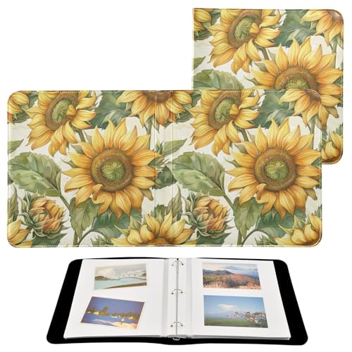 Álbum de Fotos Scrapbook Self Adhesive DIY con Girasoles Vivos, Encuadernado de 3 Anillos, 40 Páginas, 8x10 para Recuerdos miniatura 2