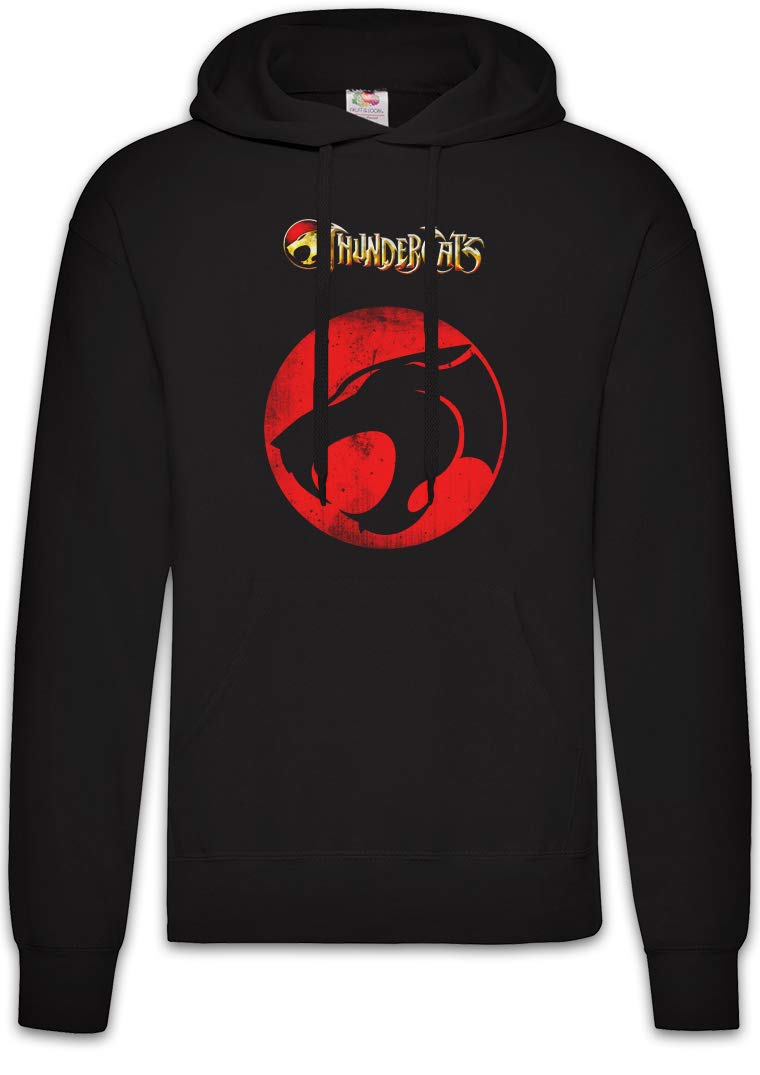 Urban Backwoods Men's Black Vintage Mechanic Cat Logo Hoodie Hooded Sweatshirt Sweater Size 2XL