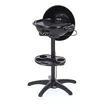 SEVERIN PG 8541 – Barbecue, da pavimento (2.000 W, superficie grill, diametro 41 cm), nero opaco, 52 x 44 x 96 cm