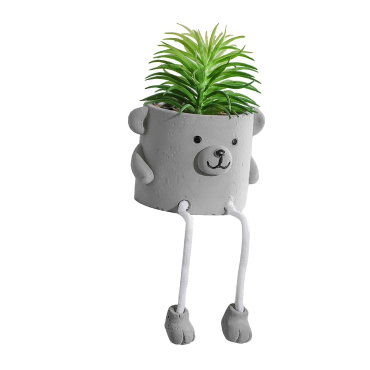 MAGICLULU Decorazione Bonsai in Vaso Gambe Sospese, Pianta Verde Artificiale in Cemento e Plastica, Aspetto Vivido per Camera da Letto e Casa