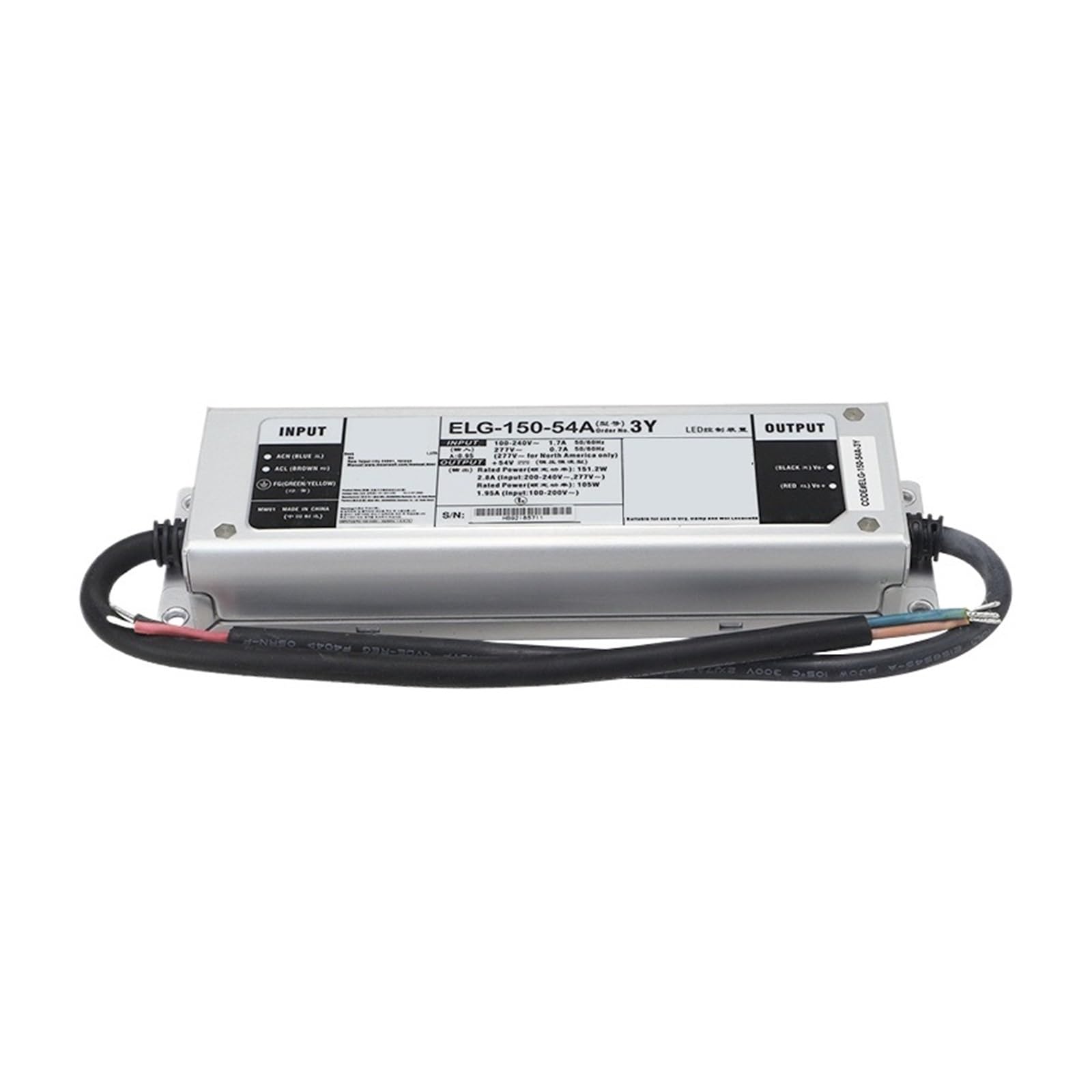 RBYRLDSTY ELG-150-48A-3Y IP67 150W Waterproof Lighting Transformer AC to DC 12V 24V 36V 48V 54V Driver Power(ELG-150-48A-3Y)