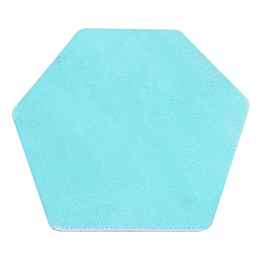キッズテントマット 六角形マット 柔らかい 滑り止め付き 折り畳み 絨毯 プレイマット 下敷き/遊び用/家庭用 140*120cm (ブルー)