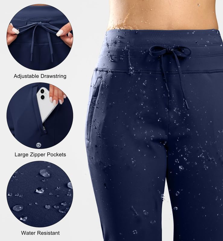 G Gradual Women's Fleece Lined Joggers High Waisted Water Resistant Thermal Winter Sweatpants Running Hiking Pockets - Image 4