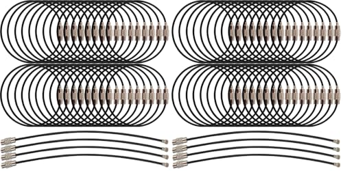 Image of ROYHOO 50PCS Black Stainless Steel Wire Keychains Cable, Key Rings, Heavy Duty Luggage Tags Loops Tag Keepers 1.5mm Twist Barrel (Cable Length: 5.9 inches) (Pack of 2)