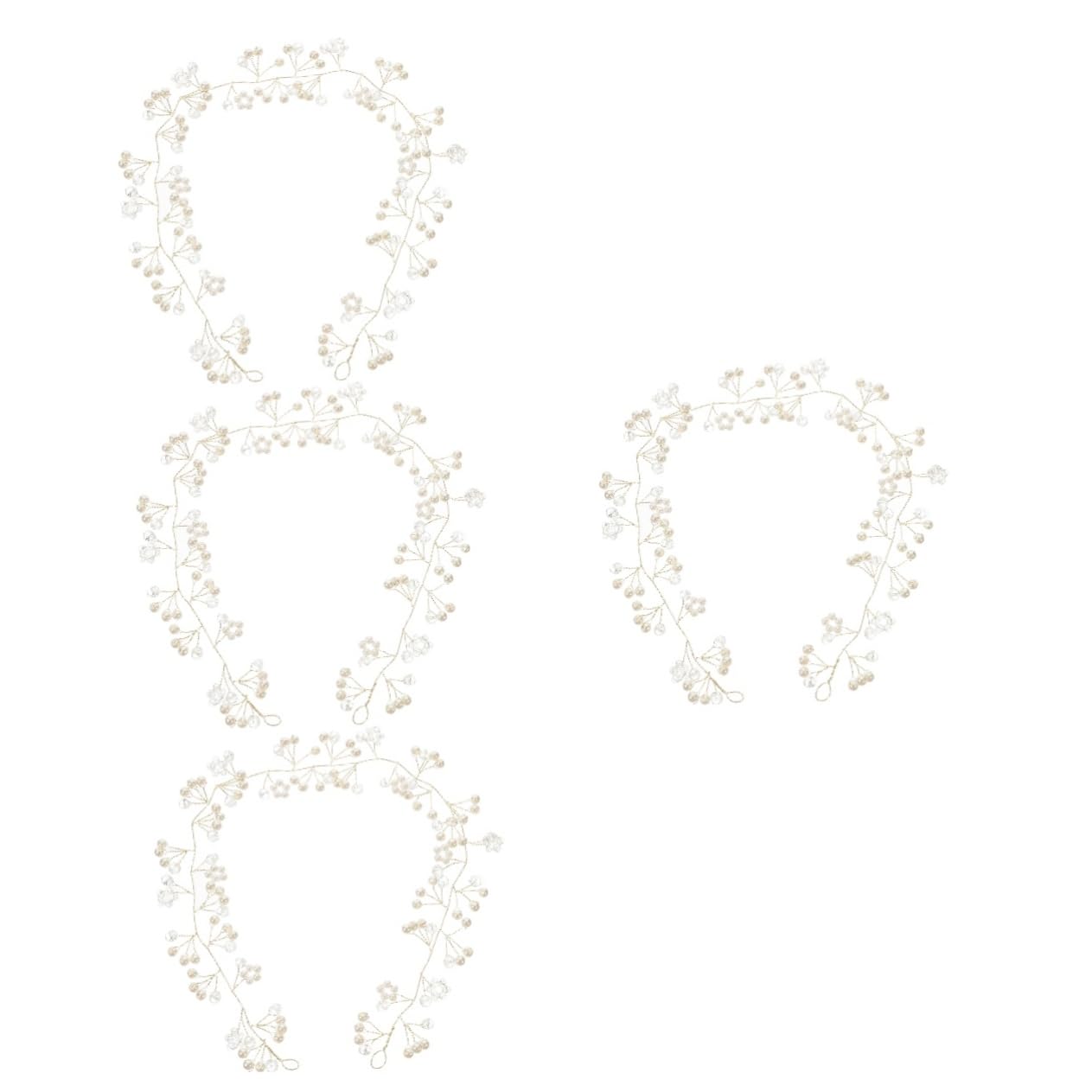 Healeved 4piezas Diadema De Perlas Para Novia Elegante Tocado Para Bodas Diadema Decorativa Cuentas Accesorio De Fiesta Para Niñas y Mujeres