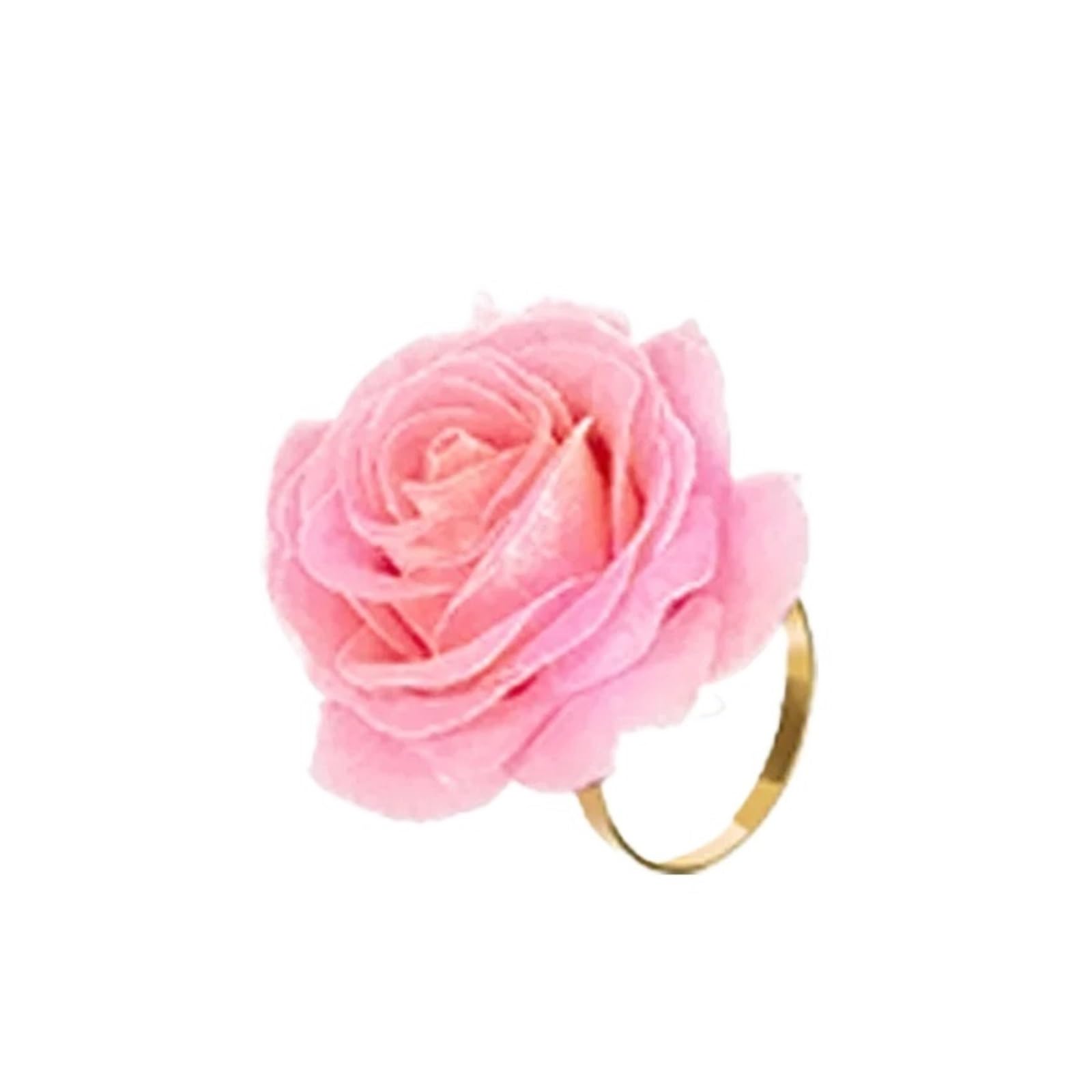 12Pcs Red Rose Napkin Rings for Wedding Valentine Banquet Christmas Decor