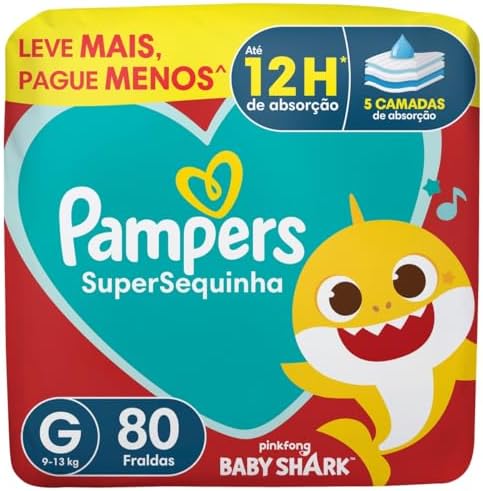 Fralda Pampers Supersequinha Tamanho G 80 Unidades