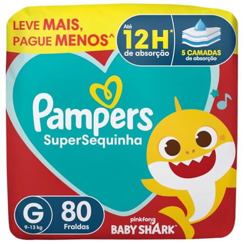 Fralda descartável Pampers Supersequinha, Tamanho G 80 Unidades