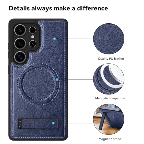 Image of Lunivop for Samsung Galaxy s25 Ultra Case PU Leather 6.9 inch Blue
