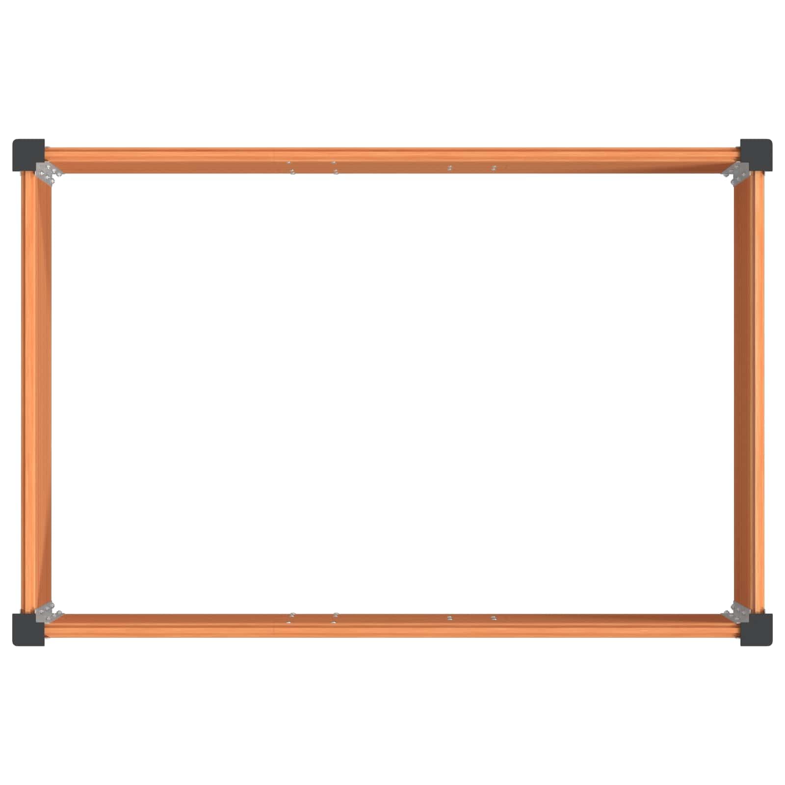 Podwyższona grządka, brązowa, z WPC i aluminium, 150 x 100 x 91 cm, odporna na warunki atmosferyczne, otwarte podłoże, do ogrodu, na taras, balkon, zioła, warzywa, kwiaty i donice na rośliny
