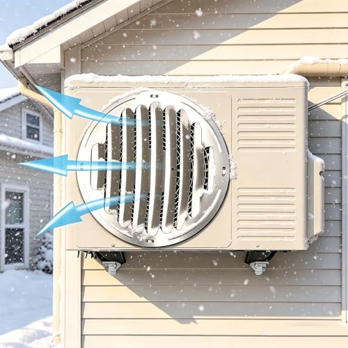 Universal Edelstahl AC Kondensator Deflektor Leitblech- Windführungsabdeckung für Wärmepumpe und Klimaanlage, Anti- Blasschutz, Allwetterschutz-8