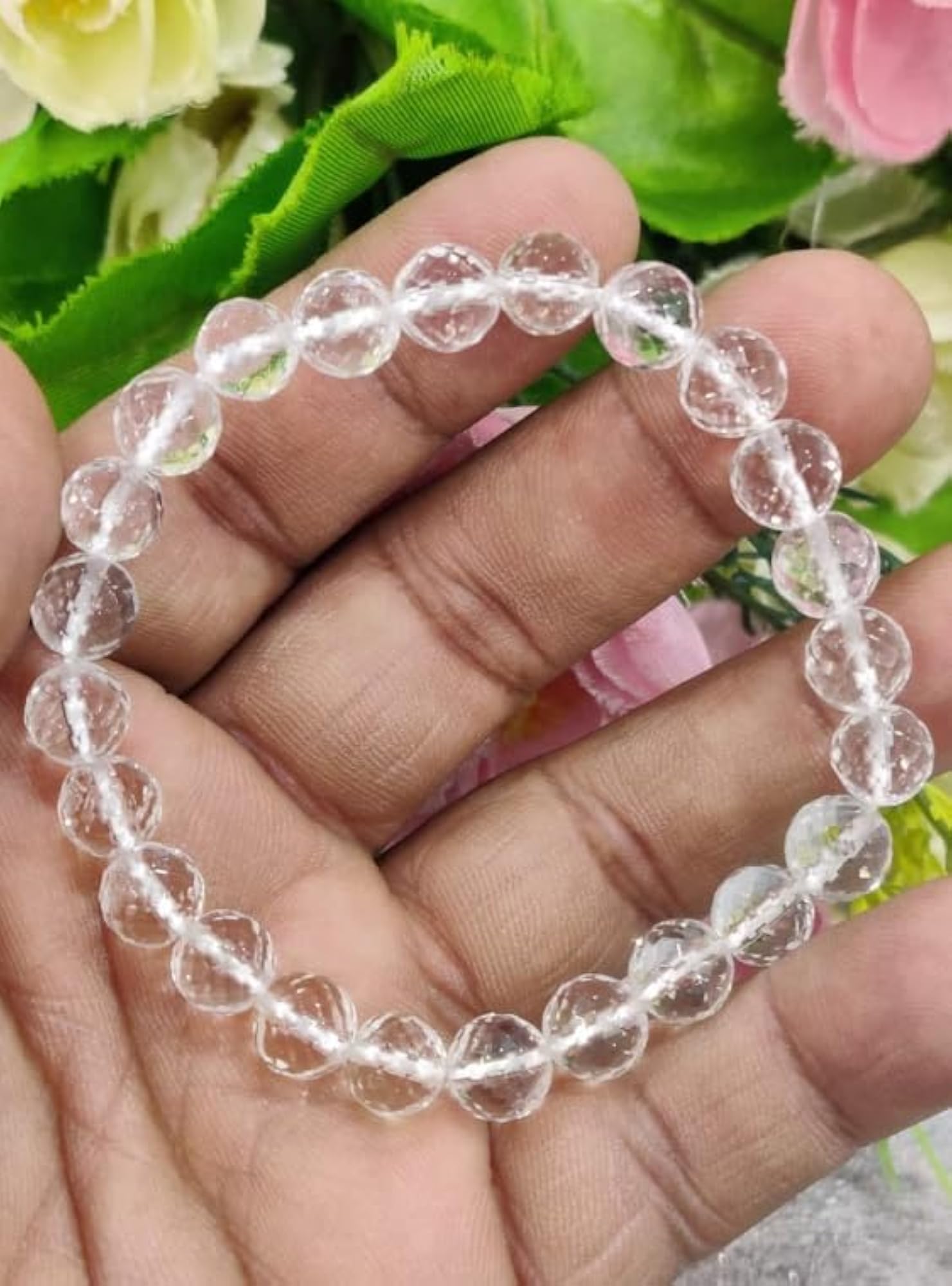 Clear Quartz Bracelet with Certificate, Genuine Sphatik