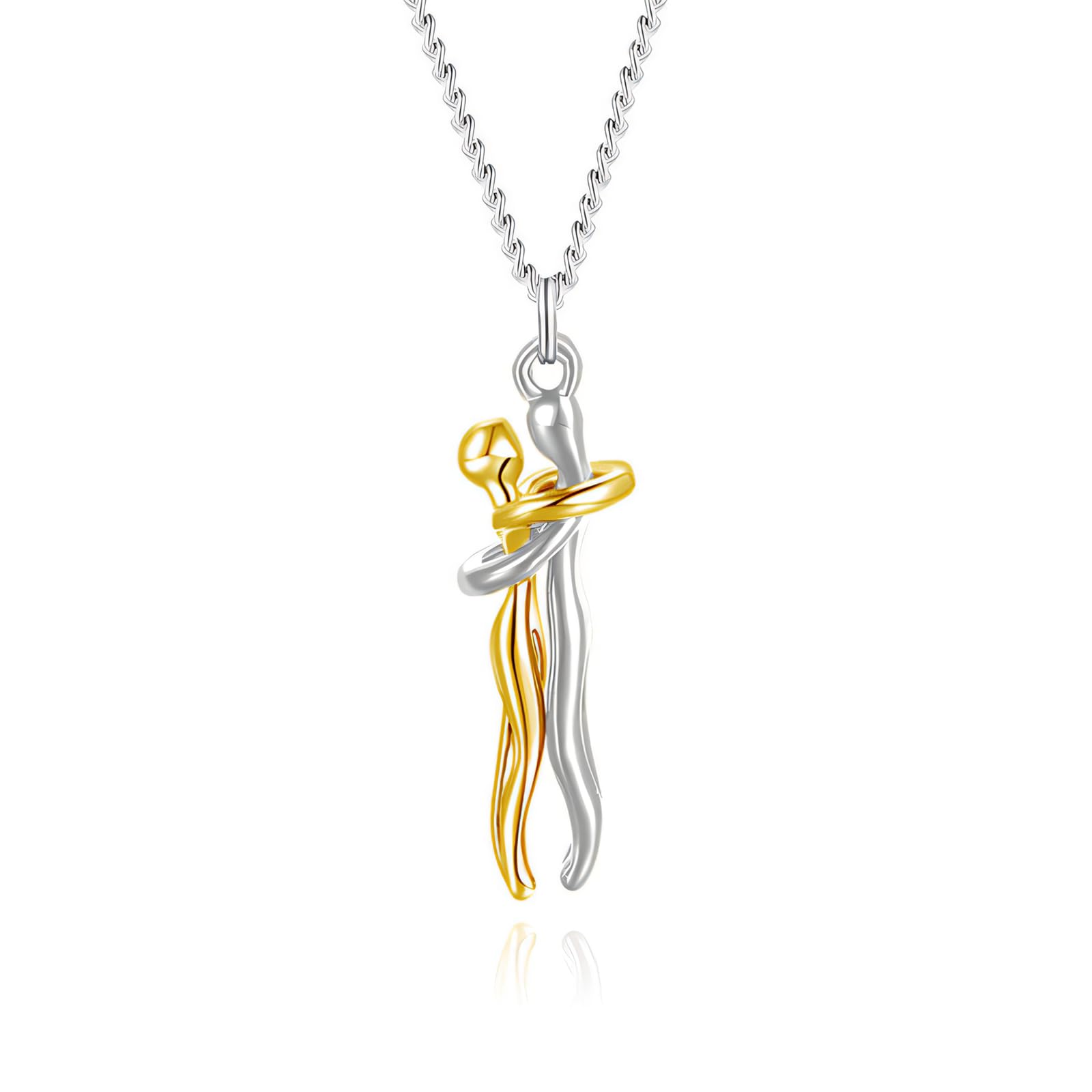 Unity Necklace for Women Human Unity Necklace Couple Necklace the Tale of Two Lovers Necklace Love Hugging Necklace Couples Necklace for Him and Her Christmas Gifts for Couple Boyfriend Girlfriend