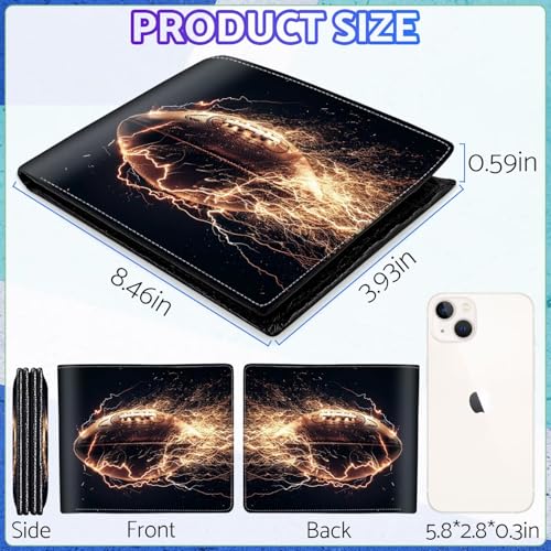 Image of Boys Wallet for Teens, Cool Kids Wallet for Boys Ages 8-10 9-12 11-15, Funny Football Leather Bifold Rfid Blocking, Coin Pocket Id Window for Teen Men Youth Guys Birthday Christmas Gifts