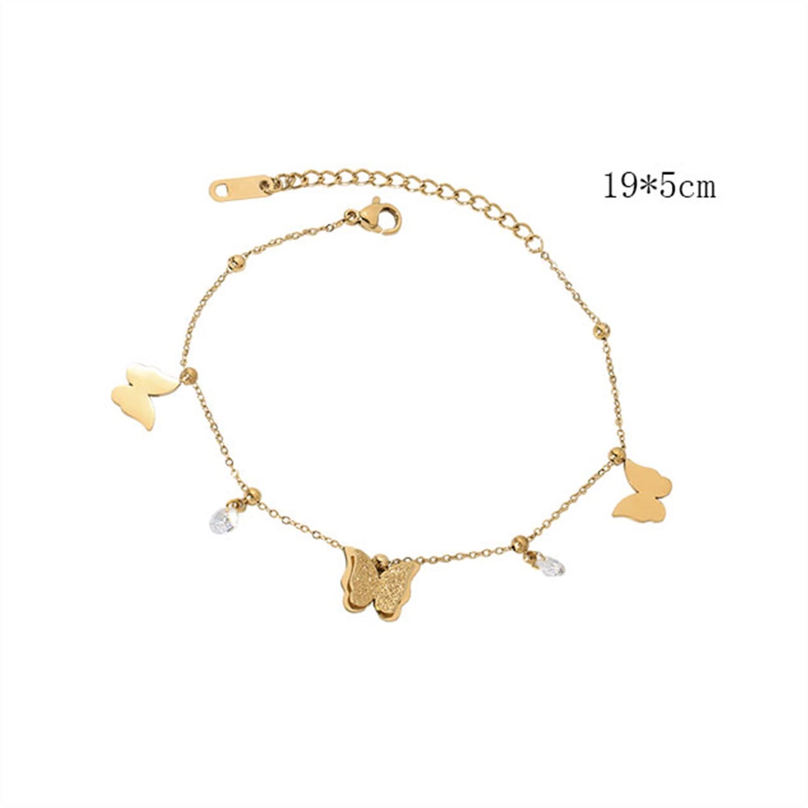 Tobillera/Tobilleras Tobillera para Mujer, Tobillera Simple chapada en Oro Amarillo de 18 Quilates, Apta para Cualquier ocasión, Pulseras de Tobillo