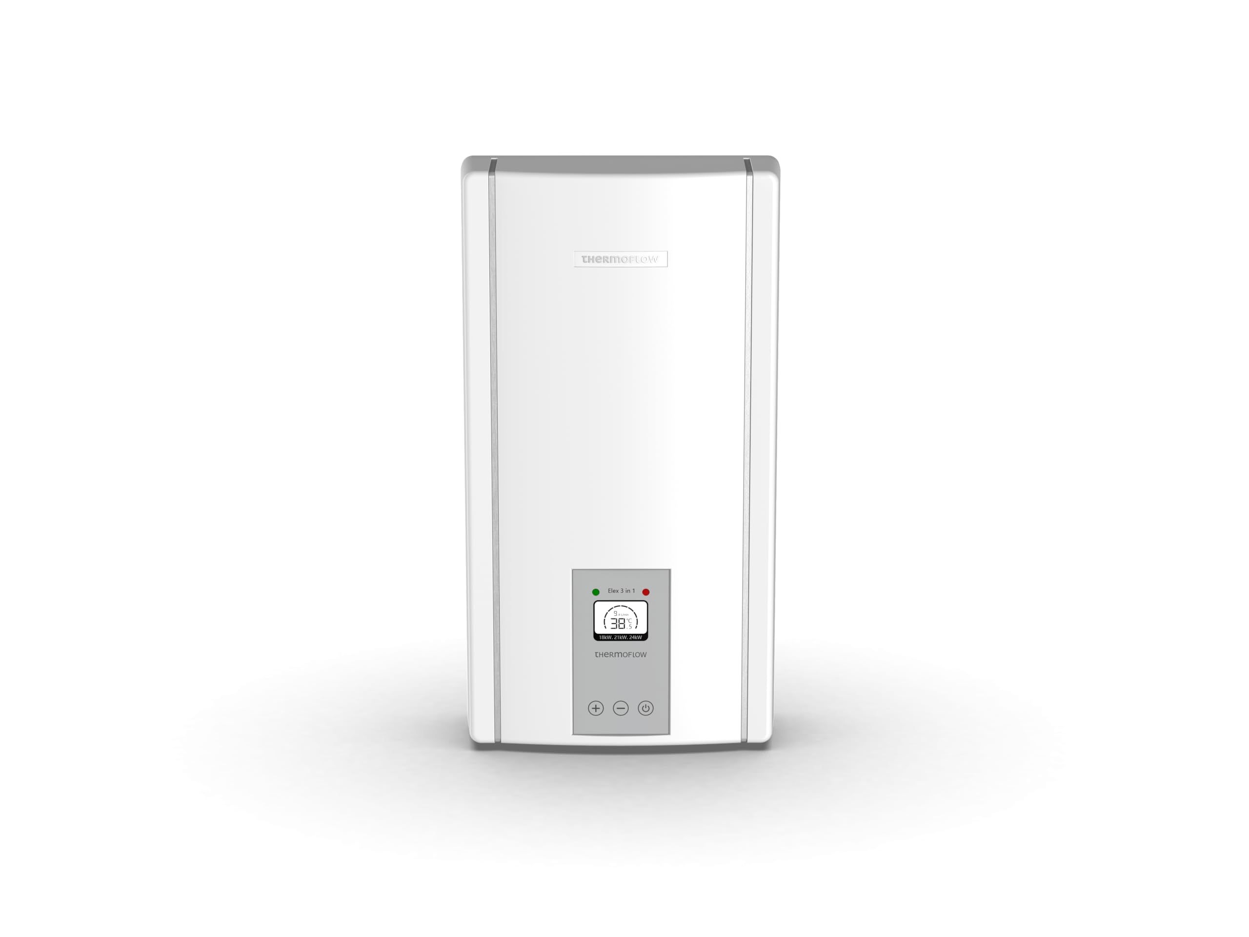 Thermoflow Elex 3in1 Durchlauferhitzer druckfest/Leistung: 24 kW / 400 V/Warmwasserbereiter 35-55 °C/G 1/2“ Anschluss / 13 L/min/Durchlauferhitzer für Waschtisch, Bad oder Küche / ELEX3IN1