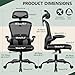 FelixKing Office Chair Ergonomic Desk Chair with Headrest, High Back Computer with Adjustable Lumbar Support and Wheels,Executive Swivel Comfy with flip-up Armrests for Home Office