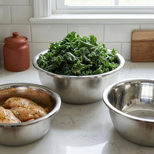 Set de 3 Tazones de Acero Inoxidable 15 Quart miniatura 7