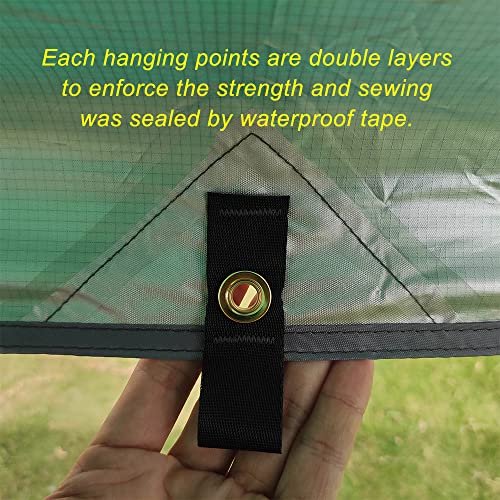 Camping Bâche Anti-Pluie 3x4m Hamac Tarp Rain Fly Toile de Tente Portable Léger Mperméable Anti-UV Ripstop pour Randonnée Backpacking Picnic Activités Extérieures (Vert foncé)