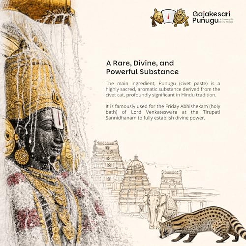 Image of AYUR VISTARA Gajakesari Punugu for Pooja - 15 Grams | Sacred Traditional Fragrance for Rituals & Temple | Divine Aroma for Tilak & Spiritual Ambiance | Lasting Holy Essence (Saffron, Pack of 1)