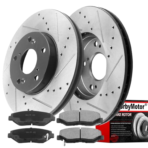 MotorbyMotor 282mm Front Brake Kit Rotors and Brake Pads Replacement ...