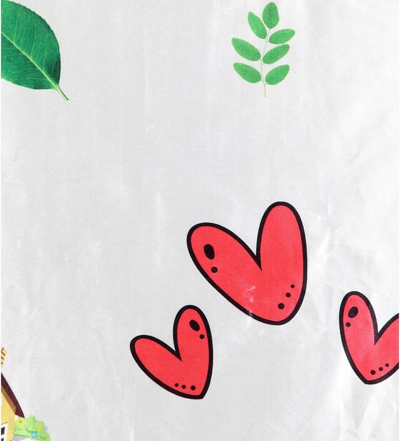 Image of 3D Printed Cartoon Curtains for Kids Room Play School Curtains for Window 5 feet Curtain Set of 2 Pcs, Pencil Colors