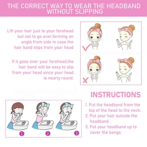 WLLHYF 3PCS Spa Fascia per capelli e polsini per