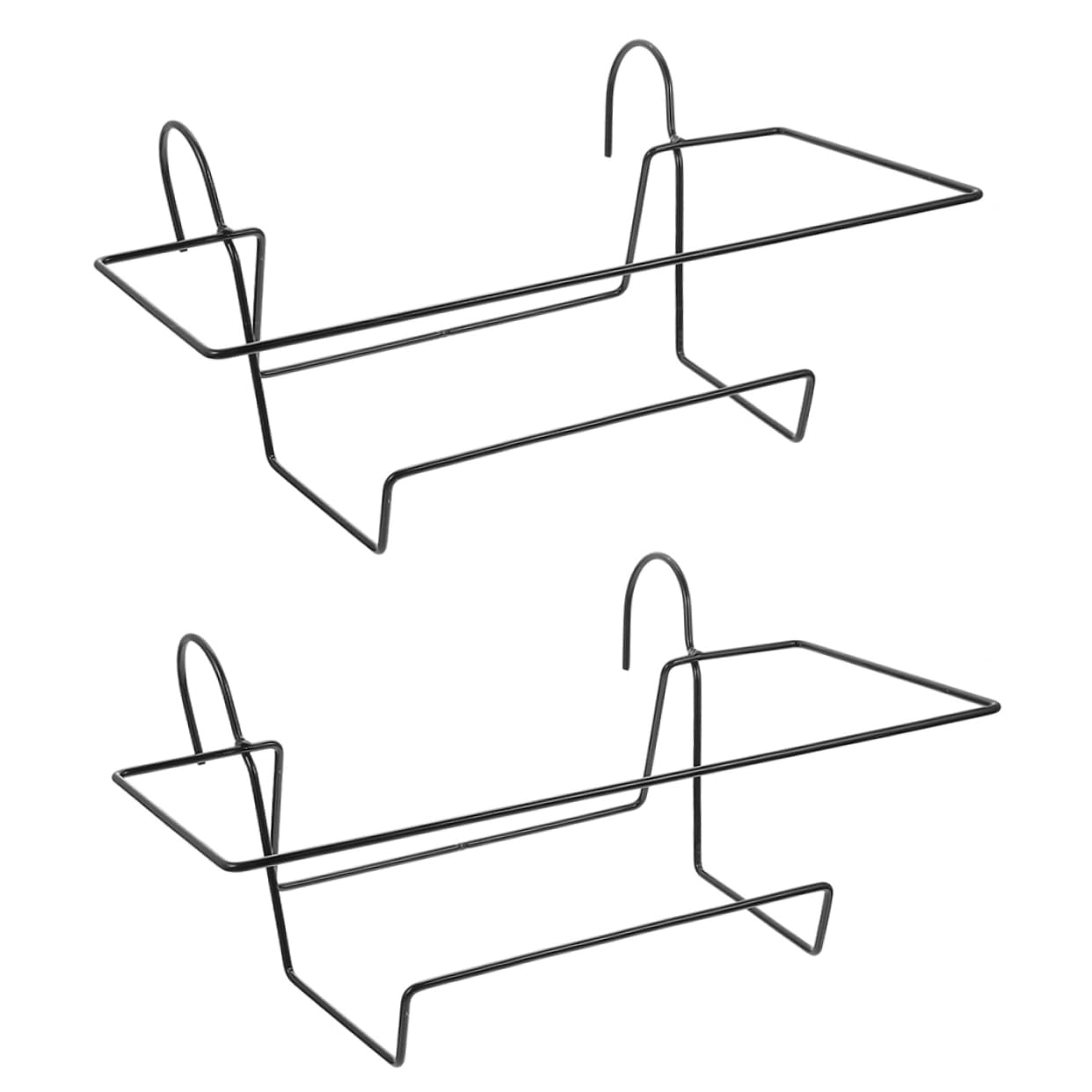 2 staffe per fioriere in ferro nero, ganci per balcone e giardino, per fioriere da 43 cm, decorazione perfetta per esterni e facile installazione per gli amanti delle piante