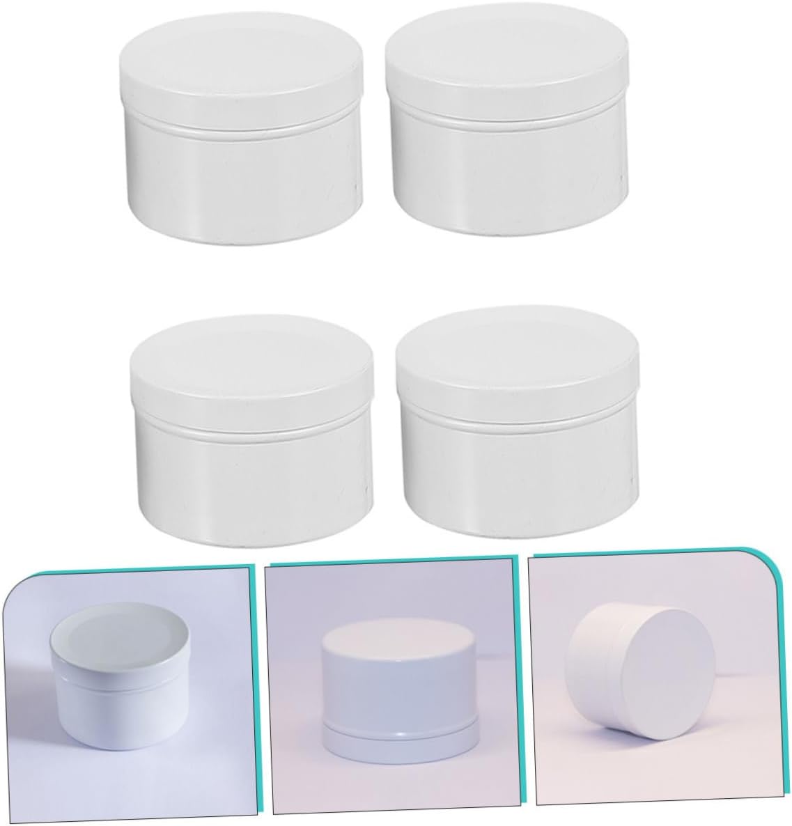 Xmas 4pcs 50ml Aluminum Alloy Candle Jars Empty DIY Candle Cups
