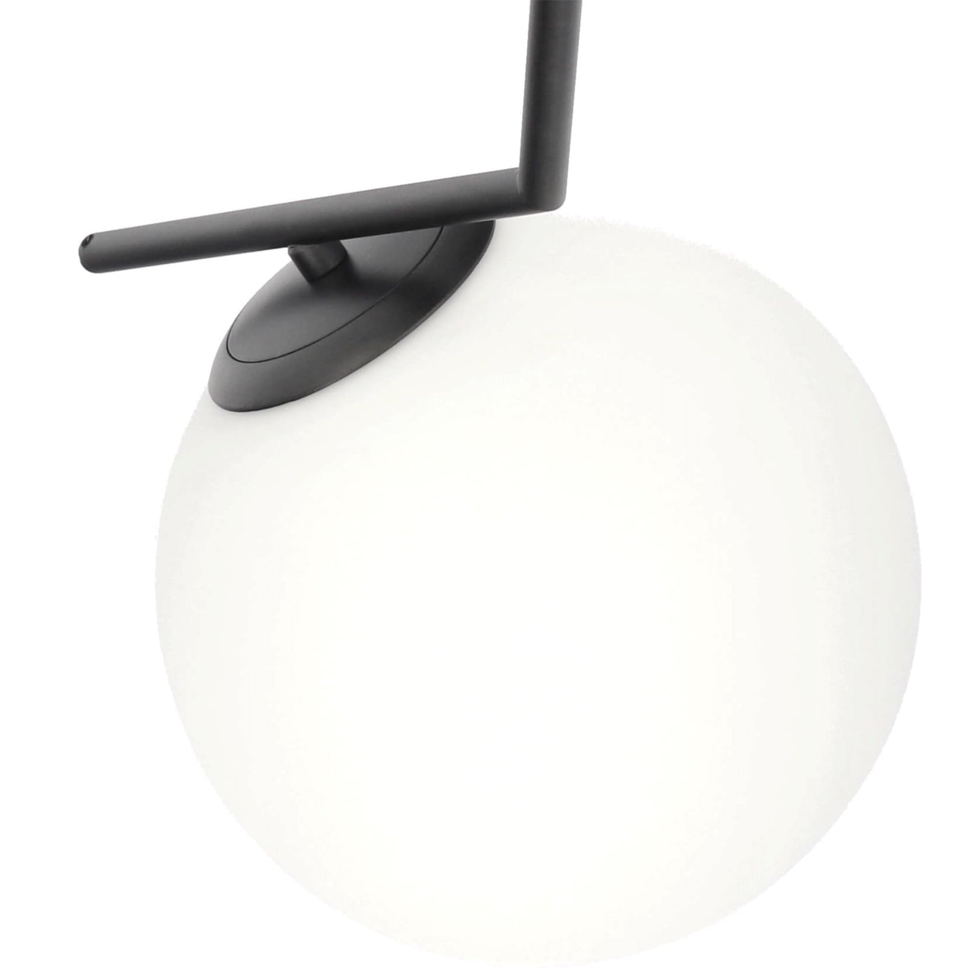 EDO lampada a sospensione a soffitto PELOTA in vetro glamour in colore bianco-nero, lampada a sospensione con attacco E27 per max. 60W, per soggiorno, sala da pranzo (20cm) EDO777102