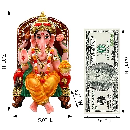 Estatua Ganesha Hindú de Polystone de 7.8 pulgadas miniatura 5
