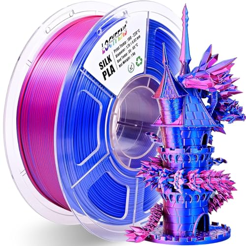 Image of PLA Filament 1.75mm, Silk PLA 3D Printer Filament, Dual Color Filament - Red Blue 1.75 PLA Filament- 2 in 1 Coextrusion 3D Filament PLA 1.75 + /-0.02mm, Fit to AMS, 1kg /Spool