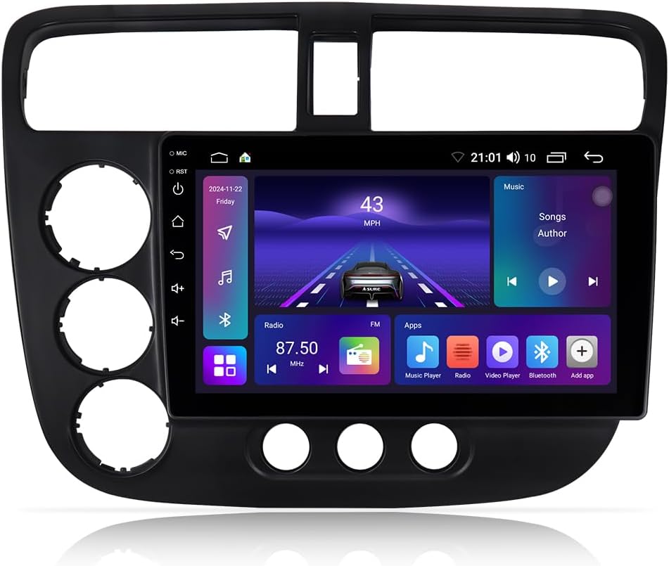 ASURE 9" Android 15 Car Stereo for Honda Civic 2001–2005