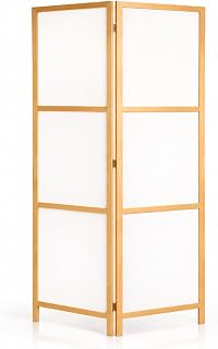 RIIMARE - Paravent Innen Raumteiler Holz Japan 80x172 cm 2-teilig Japanische Trennwand Raumtrenner Room Divider Mobiler Sichtschutz Spanische Wand Raum Abtrennung