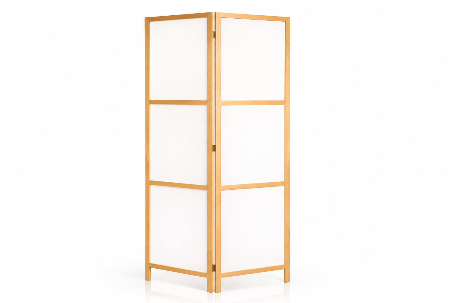 Paravent en bois blanc minimaliste japonais (J000), 2 ailes, 80 x 172 cm, pliable
