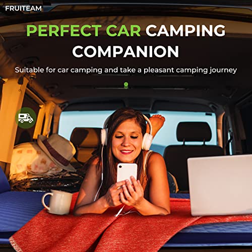 Image of FRUITEAM Double Sleeping Pad for Camping, Self Inflating Camping Pad, Camping Air Mattress, 2 Person Camping Mat with Pillow, Inflatable Foam Camping Pad for Backpacking, Hiking, Navy