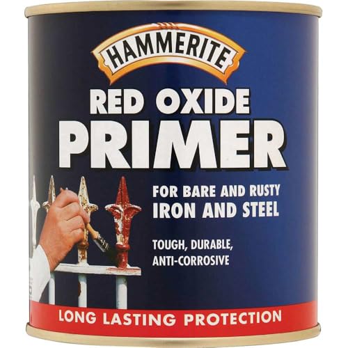 Hammerite Primer - Red Oxide. Metal Primer for Garden Furniture Radiator and Fence Paint. Rust Inhibitor and Rust Treatment for Metal Interior and Exterior Use - 500ml