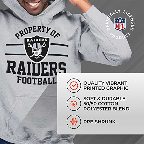 Team Fan Apparel NFL Adult Property Of Hooded Sweatshirt - Cotton & Polyester - Stay Warm & Represent Your Team in Style (Las Vegas Raiders - Sport Gray, Large) - Image 4