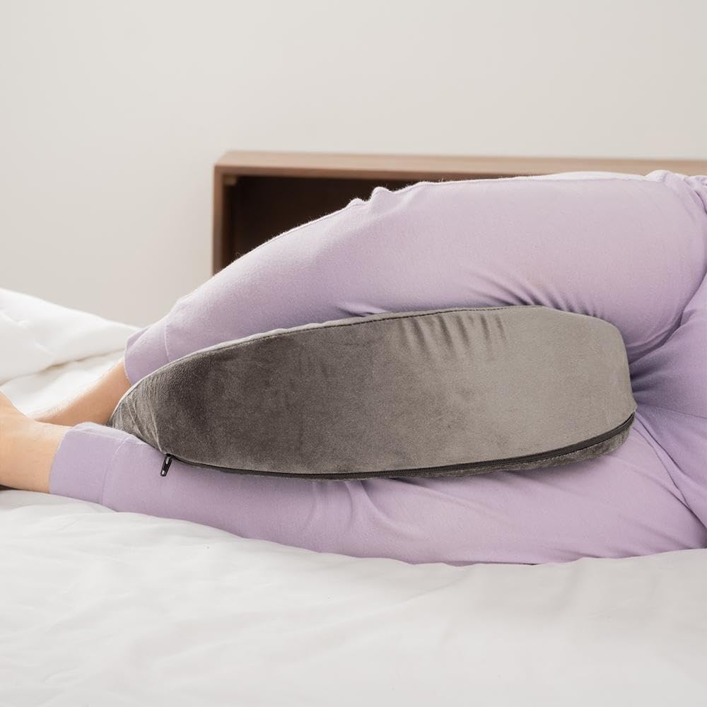 Wakefit Pregnancy Pillow | 2 Year Warranty | Velvet Wedge-Shape Maternity Pillow for Pregnant Mothers, Pillow for Pregnant Women | Charcoal Grey 3