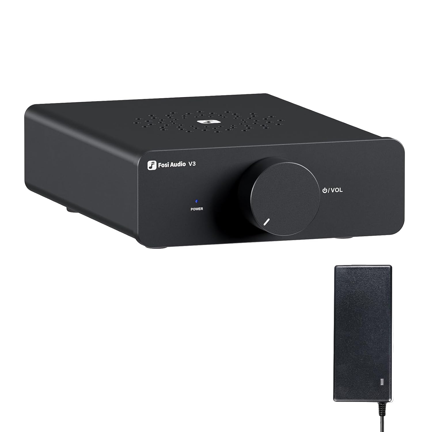 Fosi Audio V3 Hi-Fi Verstärker TPA3255 Klasse D 300 W x 2 Amp 2.0-Kanal-Stereo-Mini-Kompakt-integrierter digitaler Desktop-Verstärker für Heim-Audio Passive Regallautsprecher mit 32-V-Stromversorgung