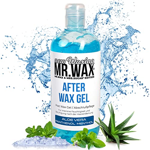 Mr. Wax After Wax Gel Aloe Vera, Panthenol, Menthol, Feuchtigkeits Abschlußpflege Blau, 500ml (Nachbehandlung Gel)
