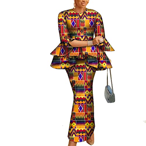 African Dress for Women 2 Peice Tops and Skirts Ankara