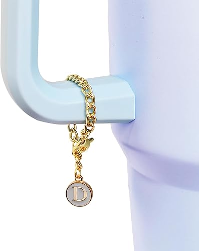 Miniatura 4 de Stanley Cup 3 piezas de 30 y 40 onzas, 0.394 in de silicona con diseño de flores, tapa protectora con 2 piezas de dije de letra inicial