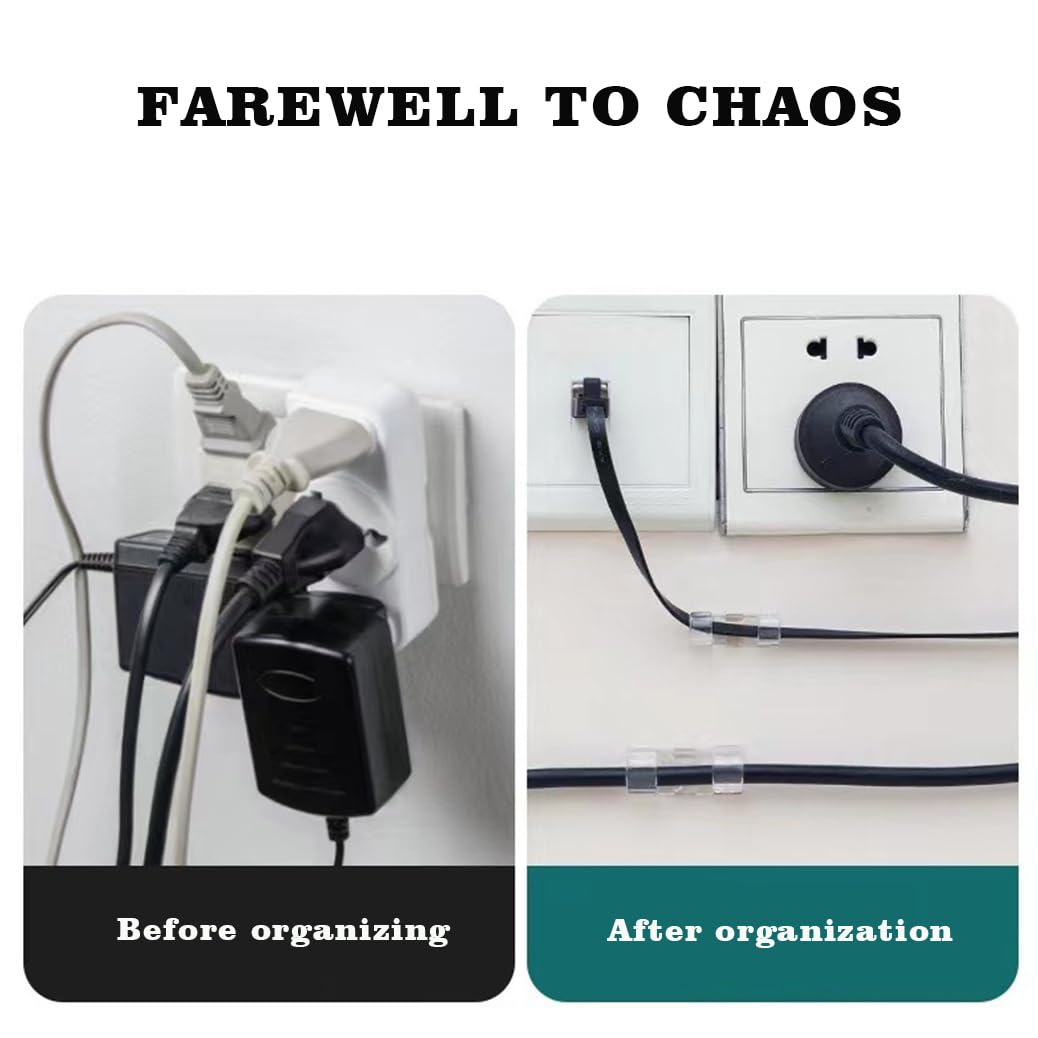 Lot De 50 Clips Adhésifs Pour Câbles - Organisateur Transparent, Fixation Solide, Gestion Des Fils